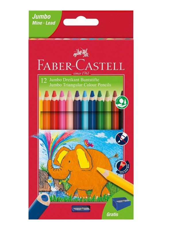 FABER Jumbo 12 Matite Colorate A Punta Grossa