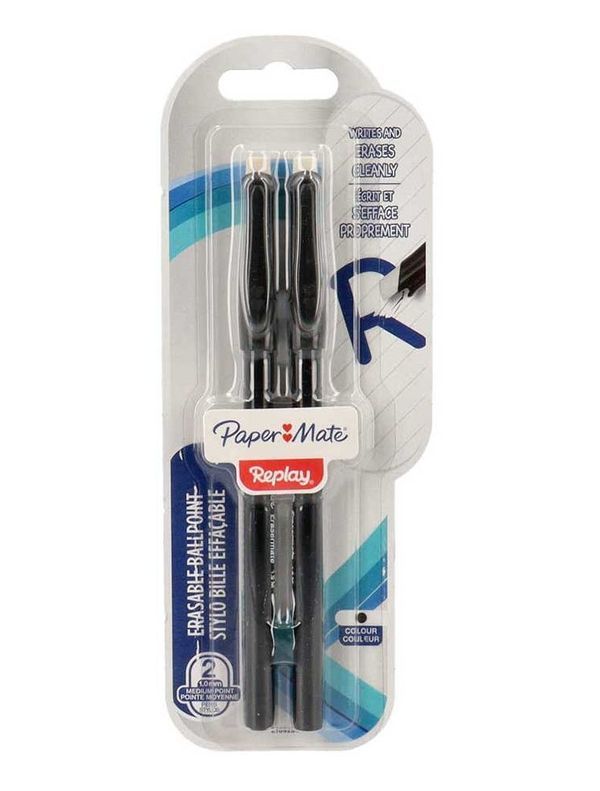 Stylo Noir Effaçable 2 Pièces 