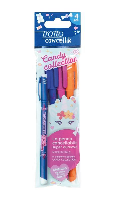 TRATTO Stylo Effaçable Candy 3 Pièces 