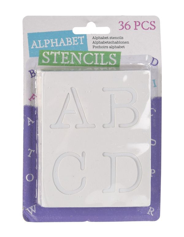  Hobby Set Stencils Alfabeto 36 Pezzi 