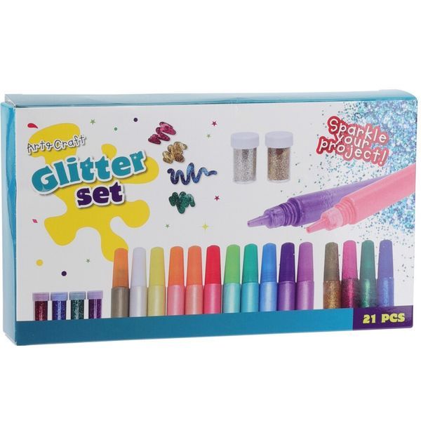  Hobby Set Glitter 21 Pezzi 