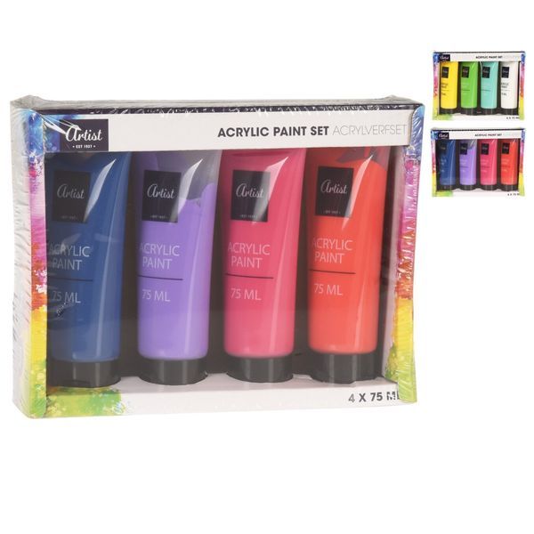  Set Colori Acrilici 4 Pezzi 75Ml