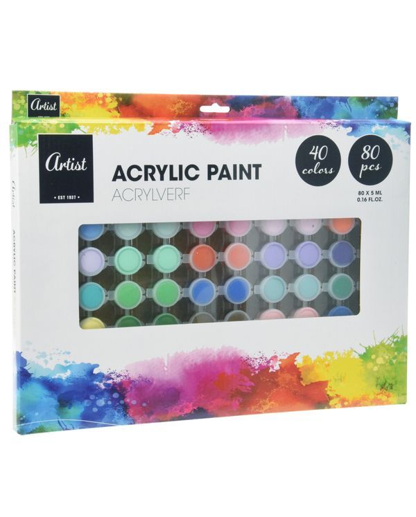  Kit De Couleurs Acryliques 80 Pièces 5Ml