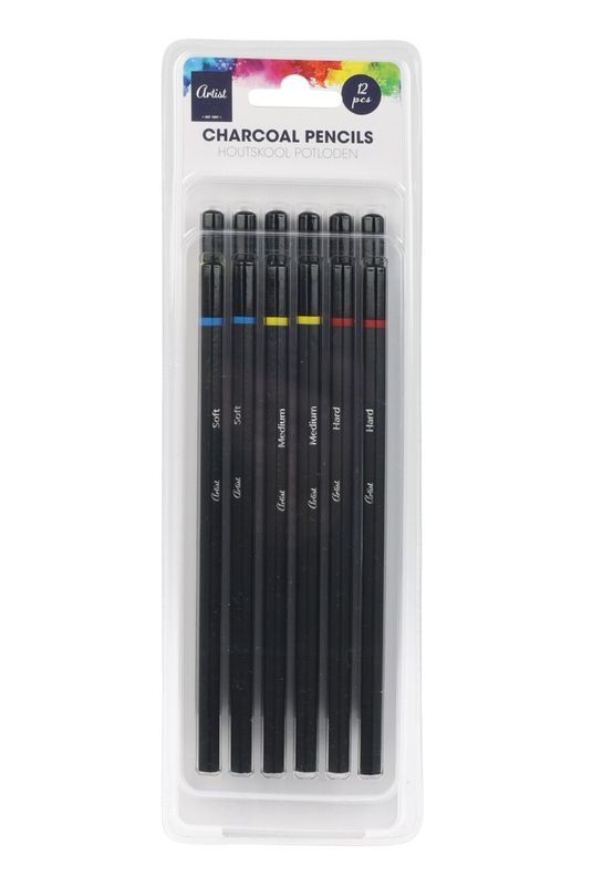  Crayons De Fusain 12 Pièces - Assortis