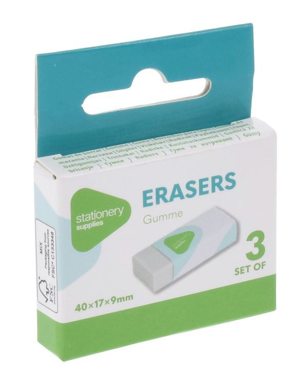  Gomme Blanc 3 Pièces 4Cm
