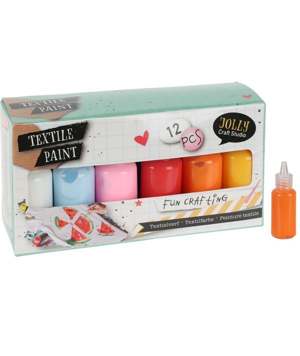  Set Colori Tessili 12 Pezzi 18Ml