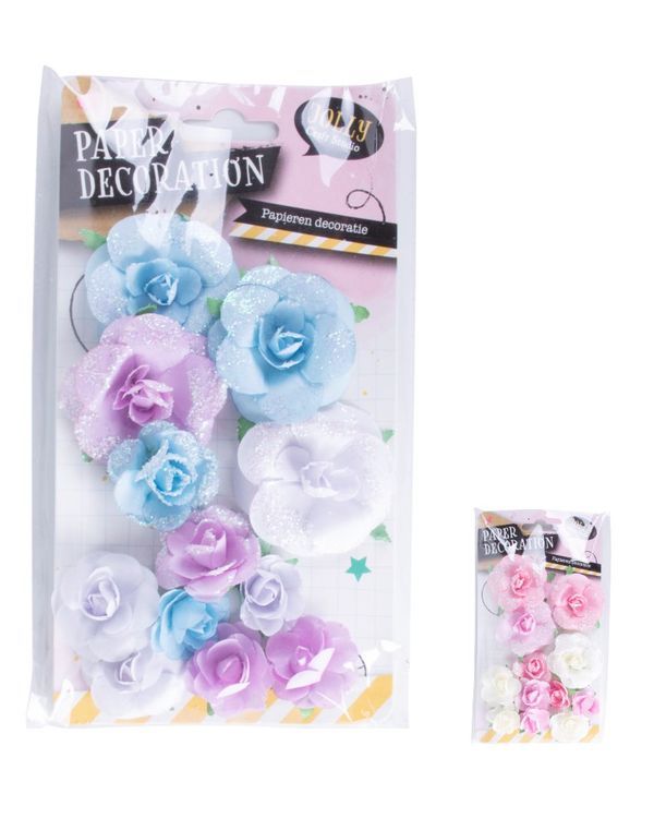  Hobbyset Papierblumen 12 Stücke - Sortiert