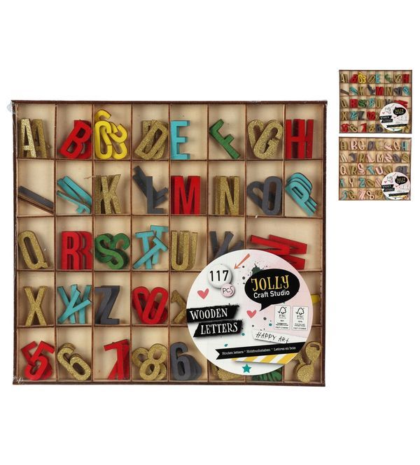  Hobby Set Legno Lettere 117 Pezzi 