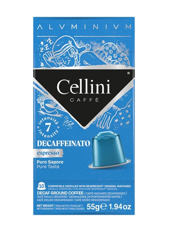 CELLINI Capsules De Café Décaféinée Intensité 7 10 Pièces 