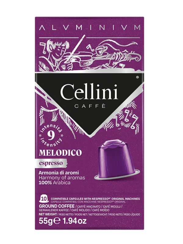 CELLINI Capsules De Café Mélodique Intensité 9 10 Pièces 