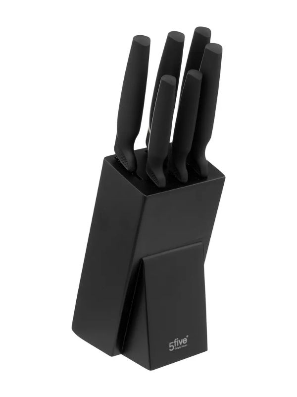 Bloc De Cuisine Avec 6 Couteaux De Caractère 34X12.5Cm