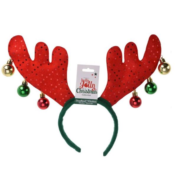 Accessorio Natalizio Cerchietto Renna Con Palline - Assortito