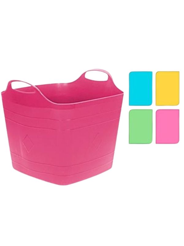 Cesta Per Il Bucato Quadrata In Plastica 42Cm - Assortito
