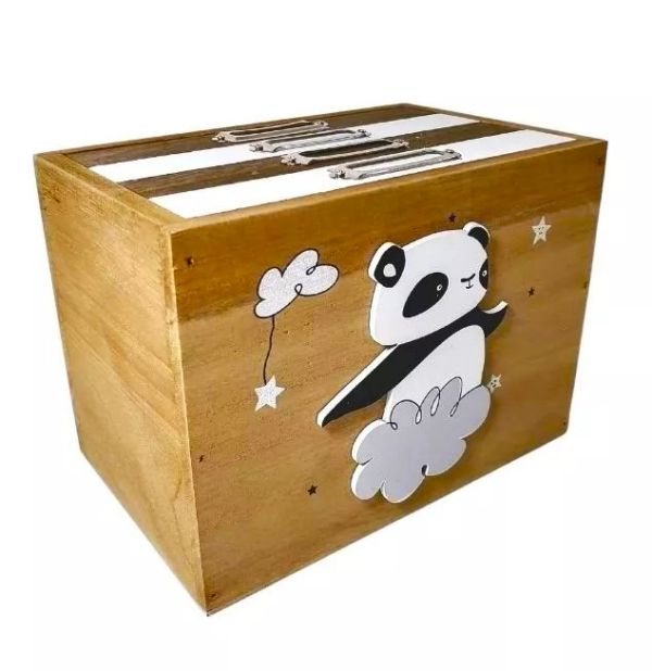 Scatola Decorativa A Tema Panda Con Album Portafoto