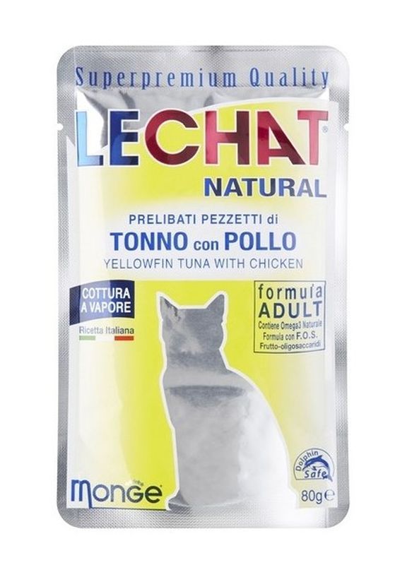 LECHAT Natural Nassfutter Thunfisch E Huhn 80G
