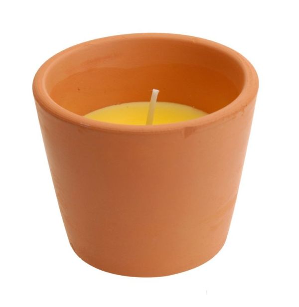 Vasetto In Coccio Con Candela Alla Citronella 7X6Cm