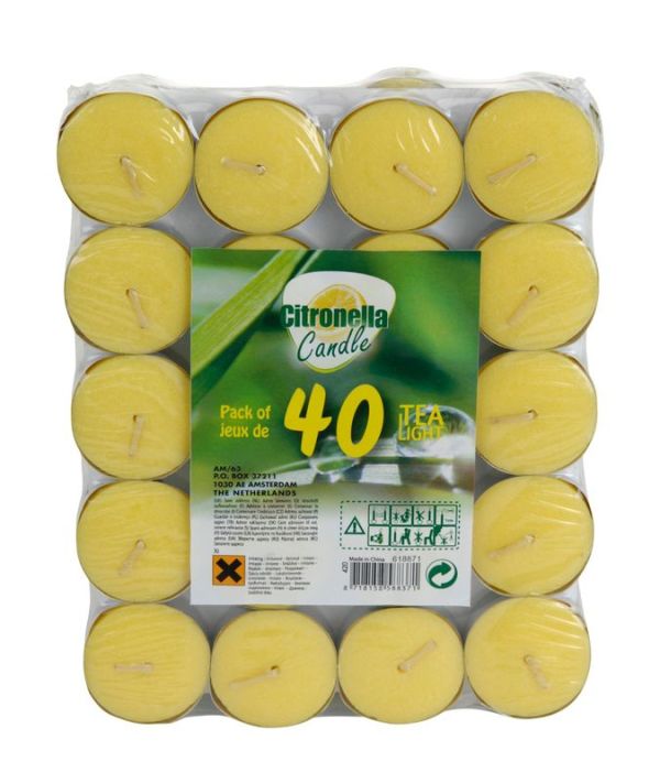 40 Tealight Alla Citronella 12G