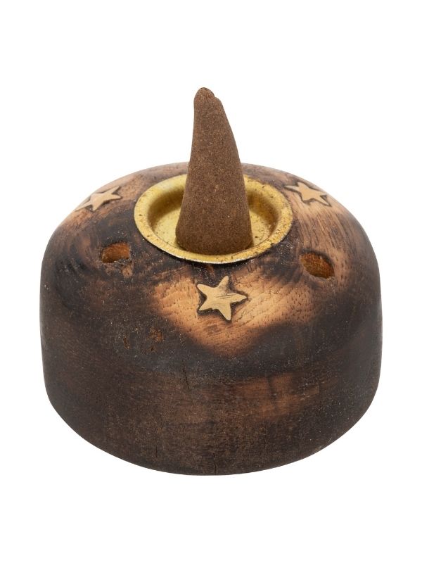 Coffret Déco Brûleur D'Encens Taly Avec Base En Bois De Manguier 25X13Cm