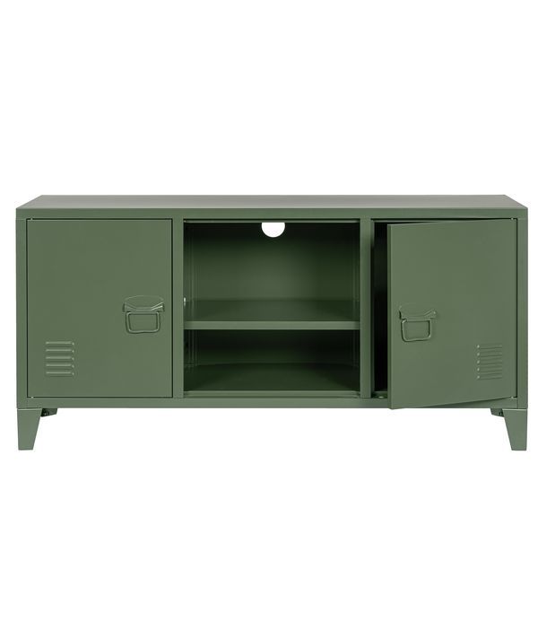 Kommode Cambridge Aus Metall Zweitürige Grün Dekohaus 120.5X40X58.5Cm