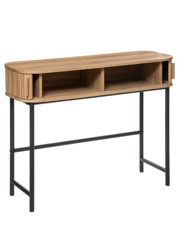 Table Console Déco Avec Ouverture Colva En Bois 100X80X35Cm