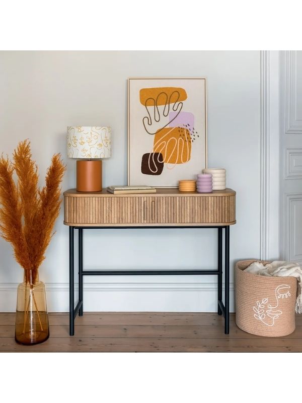 Table Console Déco Avec Ouverture Colva En Bois 100X80X35Cm