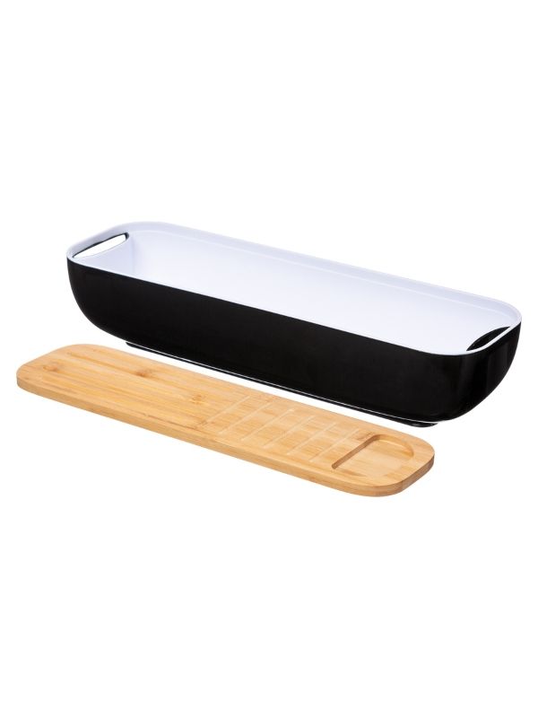 Contenitore Per Baguette Blackbamboo Plastica E Bambù 40x12x8,5cm