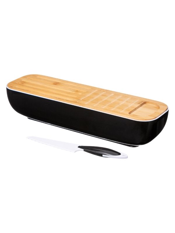 Contenitore Per Baguette Blackbamboo Plastica E Bambù 40x12x8,5cm