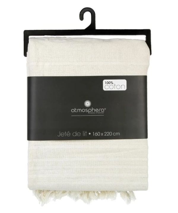Coperta Decorativa Per La Camera Da Letto Color Avorio 160X220Cm