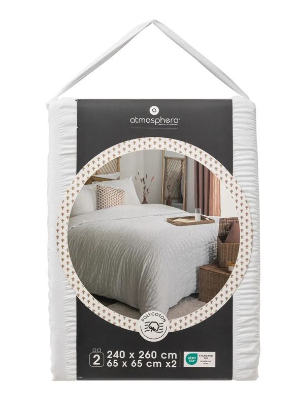Ensemble De Lit Double Irhia En Polycoton Blanc 260X240Cm