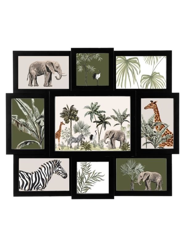 Cornice Multipla Cali Per 9 Foto In Plastica Nera 48.5X42.5Cm