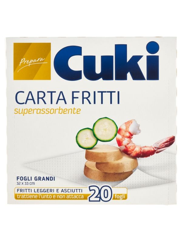 CUKI Papier Frit Super-Absorbant 20 Feuilles 32X33Cm