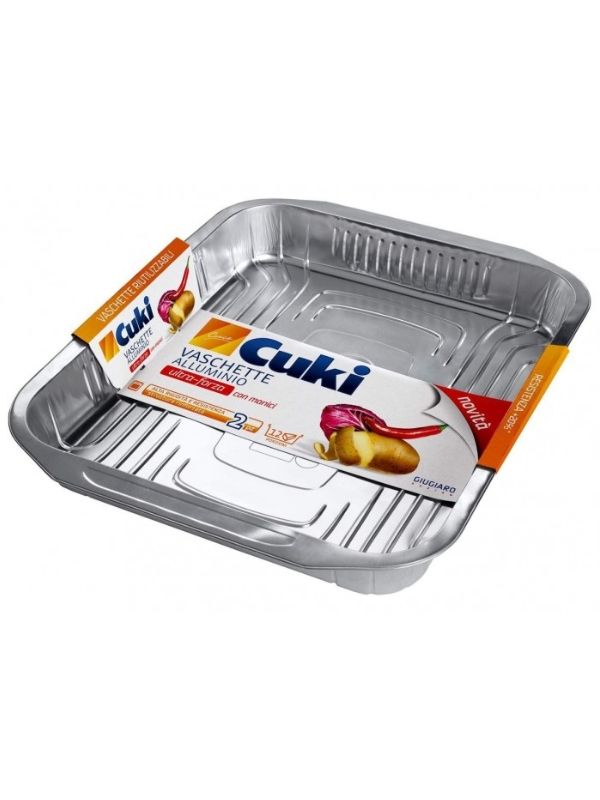 CUKI Vaschette Alluminio 12 Porzioni 2 Pezzi 40X34Cm