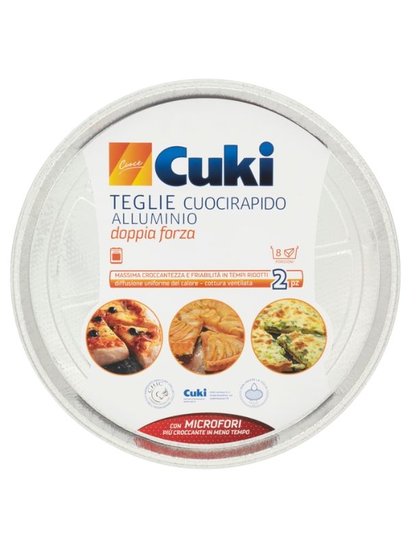 CUKI Teglie Alluminio Doppia Forza 8 Porzioni 2 Pezzi 32Cm
