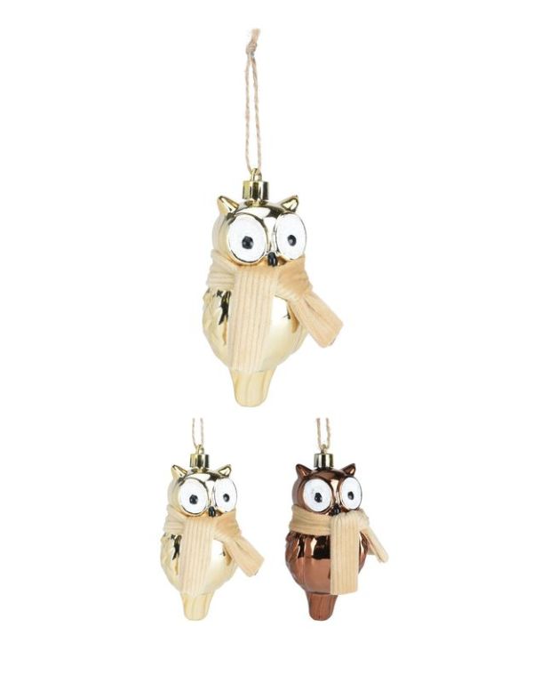 Gufo Da Appendere 5X9Cm - Decorazione Natalizia