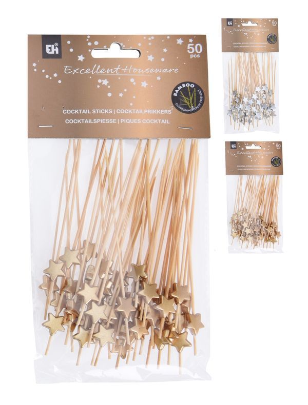 Accessorio Da Tavola Natalizio Stuzzicadenti Stelline 50 Pezzi 12Cm 