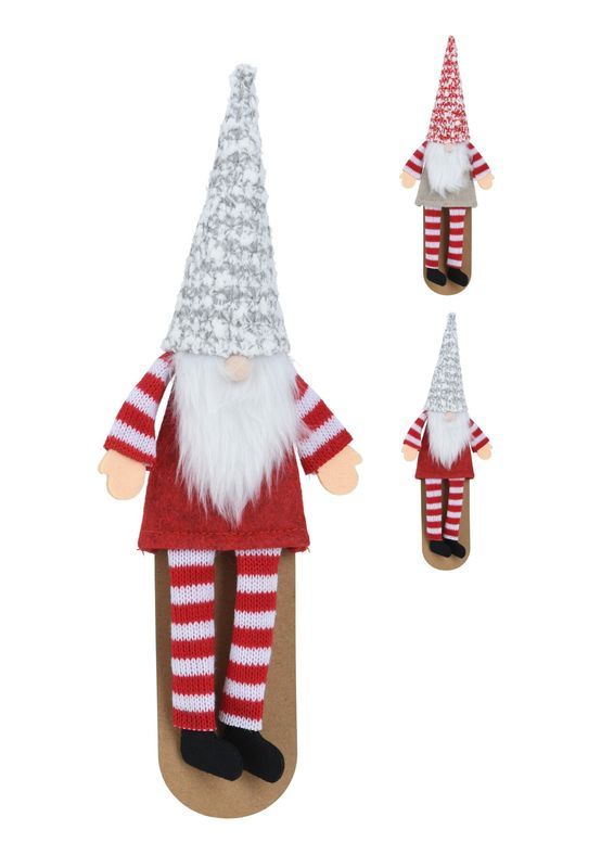 Accessoire De Table De Noël Cache-Bouteille Avec Gnome  29Cm  - Assortis 