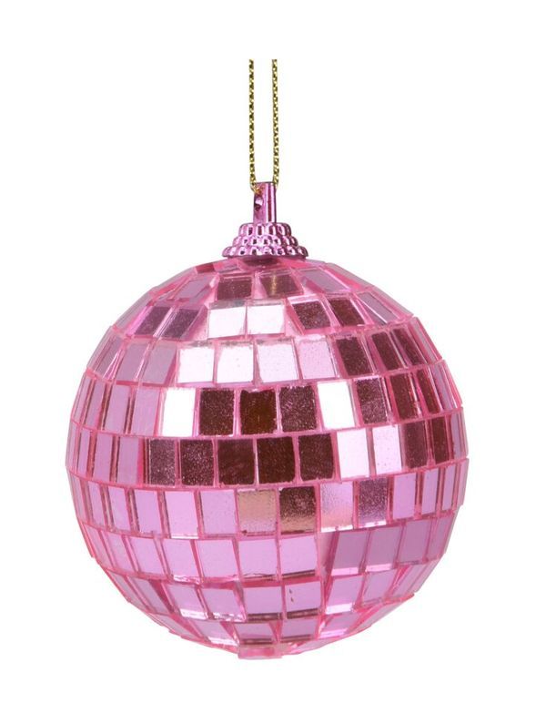 Pallina Natalizia Sfera A Specchio Fucsia  10Cm  - Assortito