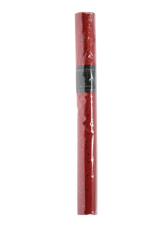 Accessorio Kraft Natalizio Rotolo In Tessuto Rosso  38X200Cm 