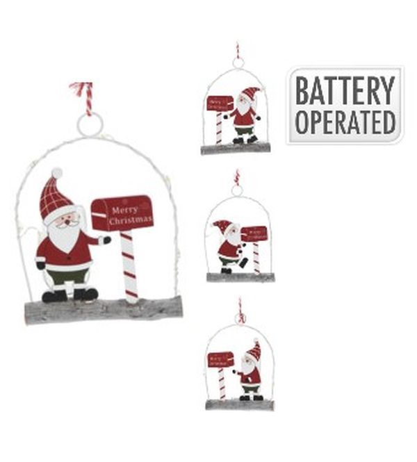 Weihnachtsanhängerweihnachtsmann Mit Led-Lichtern12Cm - Sortiert