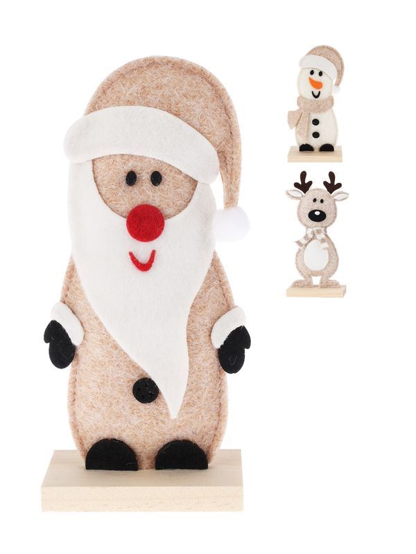 Déco De Noël Figurine Thématique En Bois  19Cm  - Assortis 