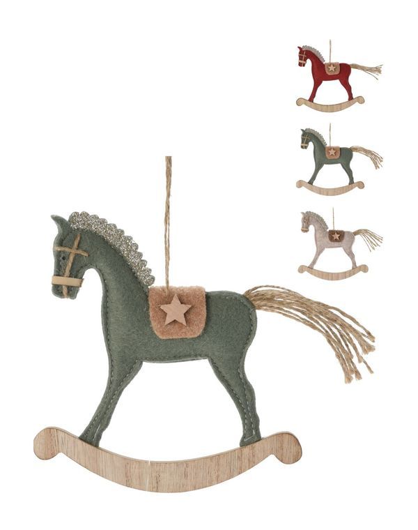 Pendentif De Noël Cheval À Bascule  15Cm  - Assortis 