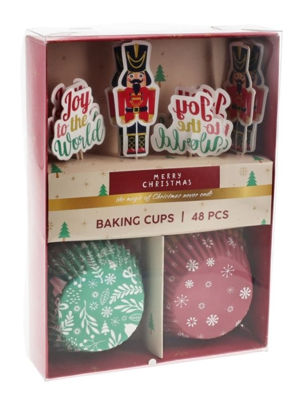 Set Natalizio Stampi Per Cupcakes + Stuzzicadenti 