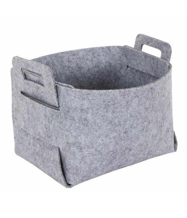 Cesta Piegabile In Feltro Grigio 20Cm