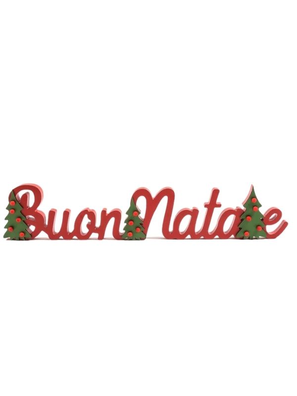 Weihnachtsdeko Aus Holz Roter Schriftzug 59Cm