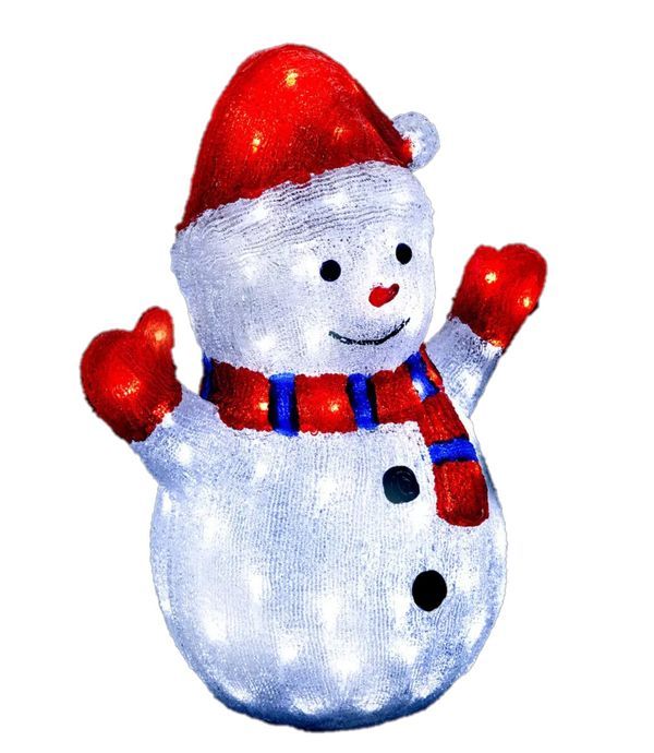 Pupazzo Di Neve Luminoso In Acrilico 48Cm - Decorazione Natalizia