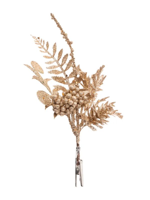 Weihnachtsdeko Gold Glitter Mit Clip 8X24Cm