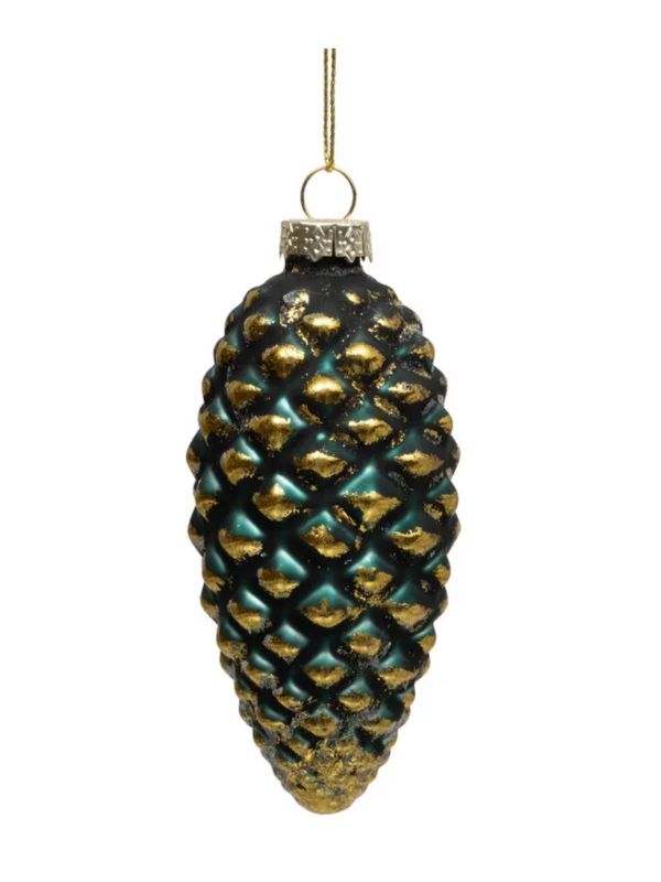 Pendente Natalizio In Vetro Pigna 4X10,5Cm