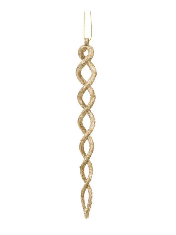 Weihnachts-Anhänger Gold Glitter Ice Tip 3 Stück 20Cm