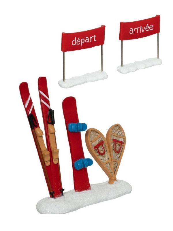 Accessoire Pour Village De Noël Pour Piste De Ski 21,5X14,5Cm