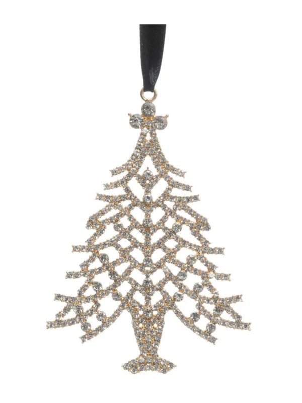 Pendente Natalizio Albero Con Brillantini 7,3X10Cm